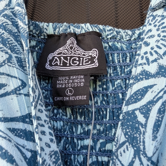 Angie Blue Floral Maxi Dress Size Large (NWT) - Picture 3 of 10